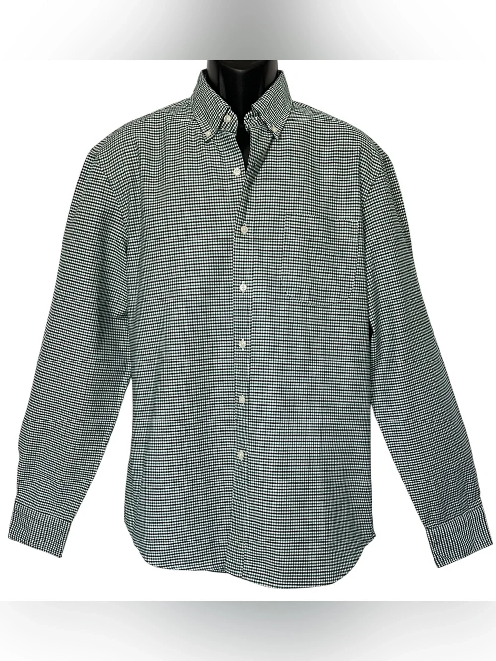 J Crew Slim Oxford Shirt OCBD Large Pima Cotton Micro Gingham Check Preppy